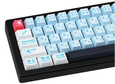 143 Keys Blue Evangelion Custom Keycaps, Dye Sublimation Key Caps Cherry Profile