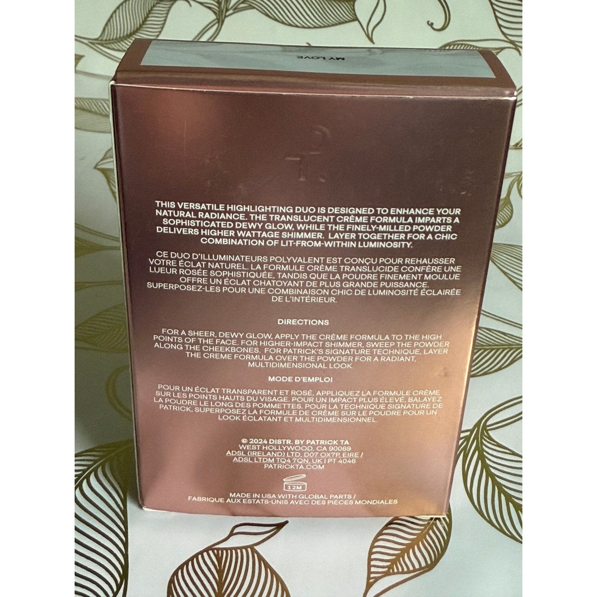 新品● PATRICK TA パウダー クリーム ハイライター My Love Patrick Ta MY LOVE Major Glow Creme & Powder Highlighter Duo