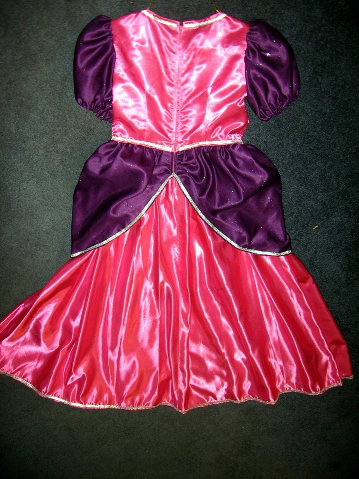 Disfraz de Halloween Princesa Hecho a Mano Rosa y Púrpura Satinado Talla 4-5 Foto 2 de 4