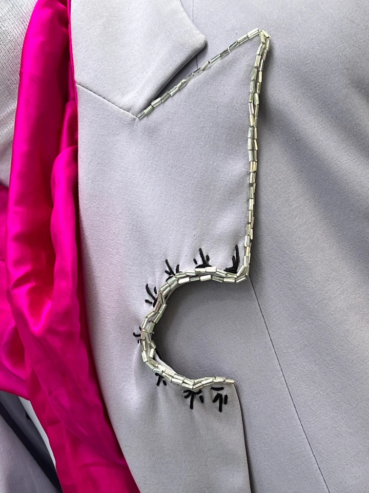 Blazer Reelaborado por Brebitz Lila Harve Benard Talla 12 Lila Ajustado Botón Único Foto 4 de 4