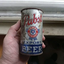 PABST EXPORT BEER VINTAGE FLAT TOP KEGLINED TAPACAN 12 OZ