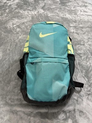 Nike Green 17'' Backpack Checked Just Do It Water Bottle Pockets Men School Bag