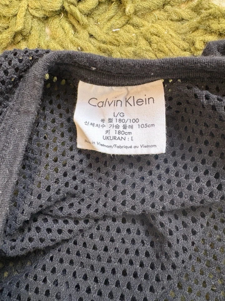Calvin Klein 棉网眼背心黑色 L 男式/男女通用 — 第 2/2 张图片