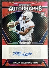 2024 Panini Draft Picks Auto Malik Washington #DPA-MWN Red Prizm /199 (AU, RC)
