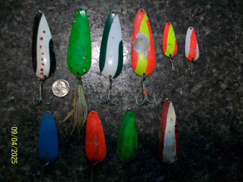 Lot of 10 Vintage Spoons: Nebco "Aqua Spoons", Mpls. Minn. Fishing Lures & More