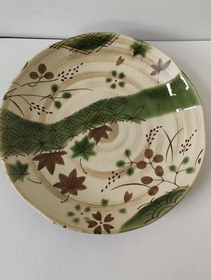 Japanese Oribe over the stream small porcelain plate
