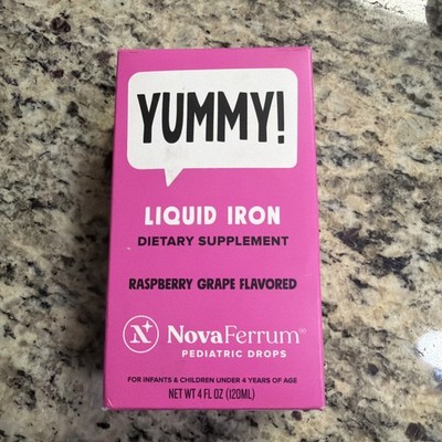 Pediatric Liquid Iron Supplement for Kids  Raspberry Grape Flavor 4 Oz Each