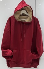 Women's  Burgundy hoodie with faux fur inside Size 5XL