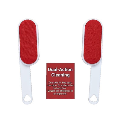 2PCS Self-Cleaning 2-Sided Lint Roller Pet Hair Remover Brush for Clothes Sofa
