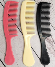 1980s Goody Unbreakable Comb Lot Pink Black Cream Back Pocket VTG 3 Pc