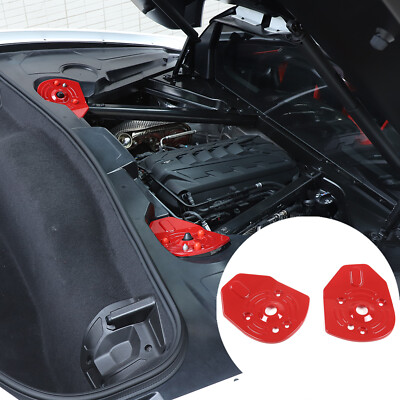 ABS Red Engine Bay Inner Shock Tower Cover For Corvette C8 Coupe