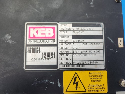 KEB COMBIVERT 05.58.200-1289 Inverter - Picture 3 of 7