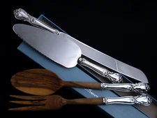 ❤️ ANCESTRY WEIDLICH WEB SILVER SALAD SET PIE SERVER BREAD KNIFE