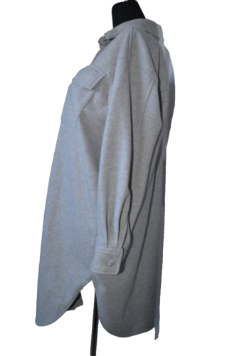H&M Maternity Coat Size Small Grey Long Soft Womens Jacket Smart Work Shacket - Picture 4 of 12