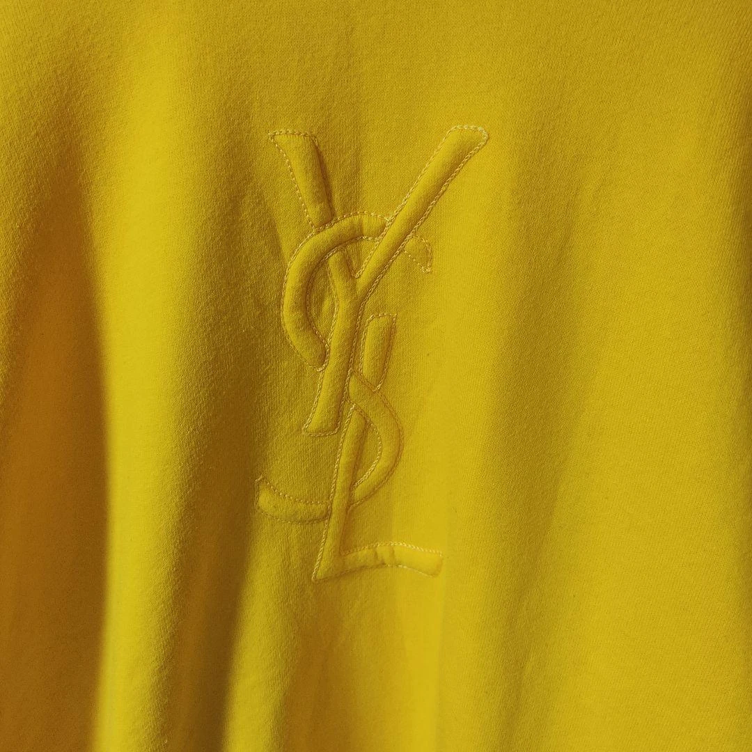Yves Saint Laurent Sweatshirt YSL Logo Yellow Big Logo vintage