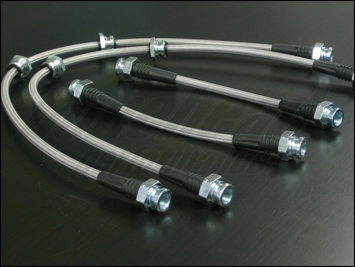 Techna-Fit Stainless Steel Braided Brake Lines For 90-96 Nissan
