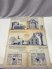 The Boston Saltbox house fold out blue print advertisement  by CCH 23" x 18"