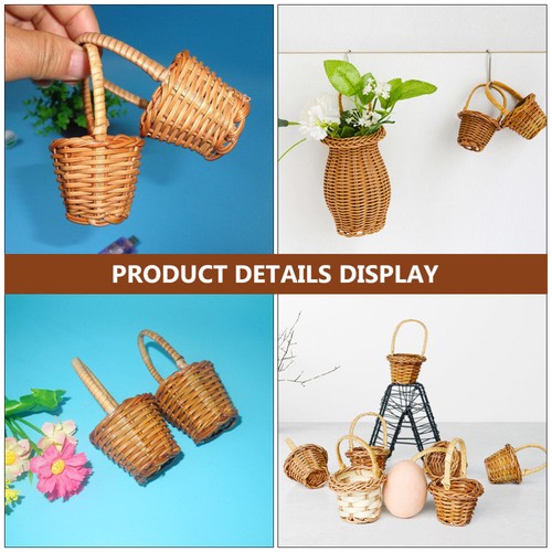 Rustic Basket Decor Flower Girls Basket Farmhouse Hanging Decor Gift Basket - Picture 6 of 12