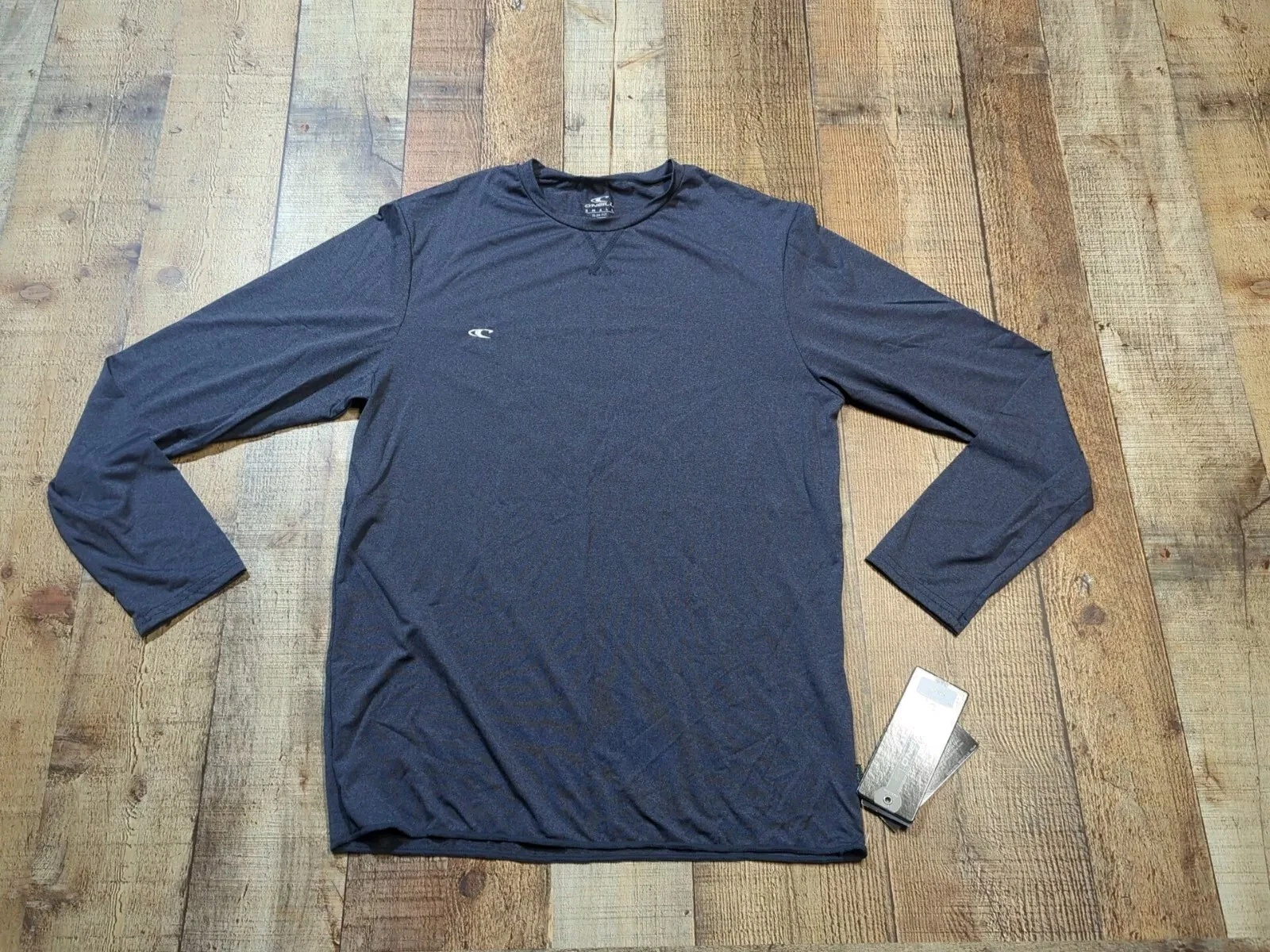O'Neill Sun Shirt Men's small Long Sleeve Pullover Slim Fit Gray Hybrid 50 UV