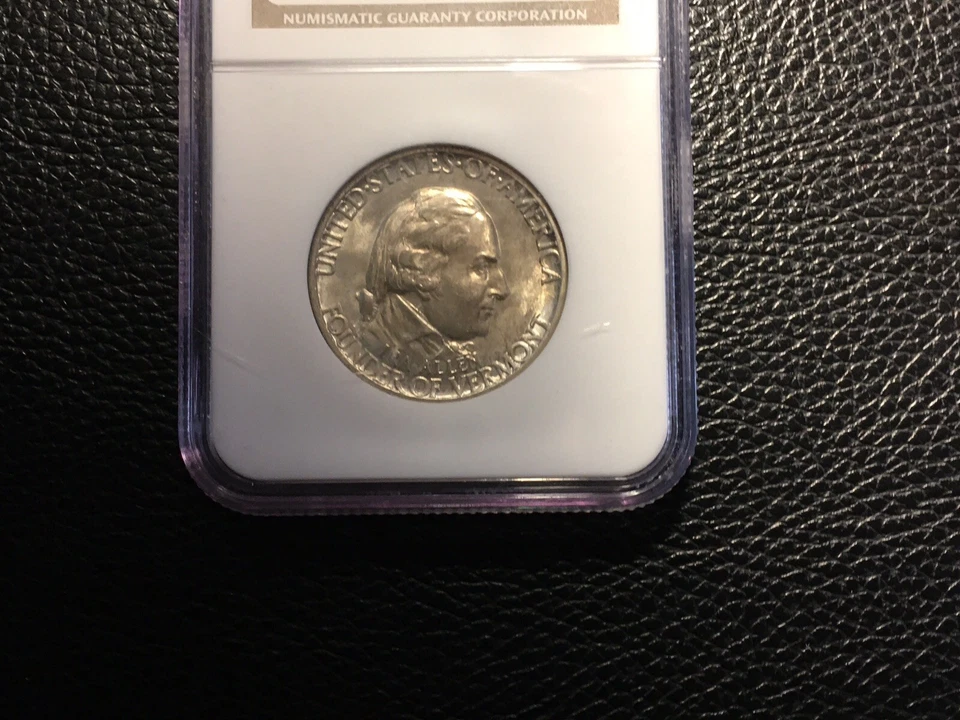 1927 vermont commemorative half dollar NGC 65 Few Small Scratches Holder  - Image 2 of 4