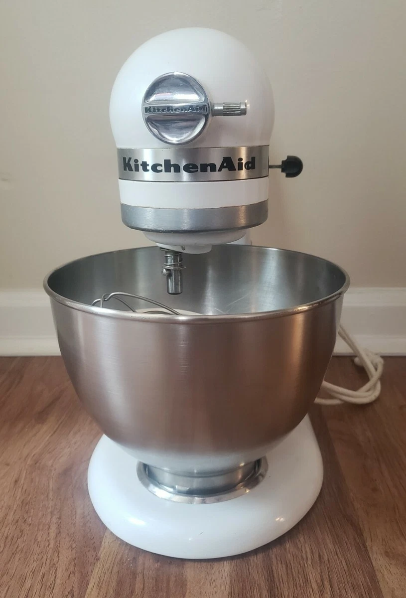 KitchenAid Deluxe Series 4.5QT 300 Watt Tilt Head Stand Mixer, White | eBay