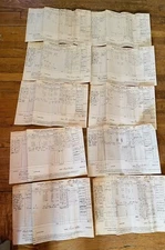 Ephemera 1934 Payroll Ledger Sheets Roadmaster (10) Montgomery Co. PA Antique