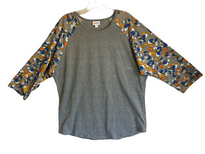 Lularoe Randy Shirt Tunic 3/4 Sleeve Shirt Women Sz 3XL Angry Donald Duck
