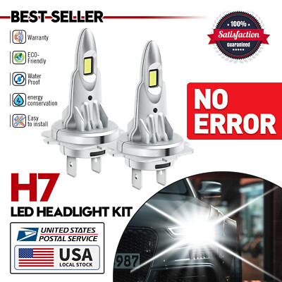2 X H7 LED Headlight CANbus Bulbs Kit High/Low Beam For Audi Q5 2011-2017
