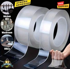 1 pc Heavy Duty Double-Sided Tape – Reusable, Washable & Traceless Adhesive
