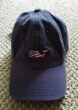 Vineyard Vines BLUE Unisex Whale American FLAG Baseball Hat Cap Adjustable