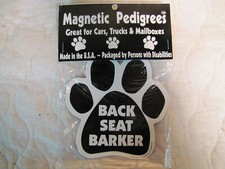 Magnetic Pedigrees DOG Paw Magnet BACK SEAT BARKER Truck Mail Box