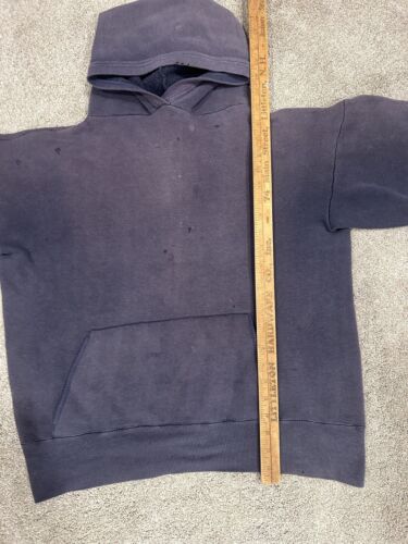 Vintage 50s Blue 2 Tone Pullover Hoodie Rare Double Face Faded Size Large Cotton - Bild 6 von 6