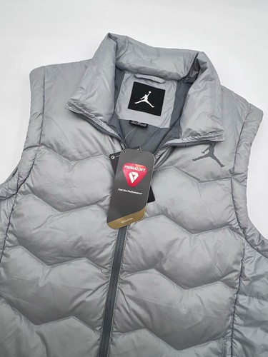 Men's Medium Jordan 550 Fill Down Vest Gray Full Zip 682805 012 Zip Pockets