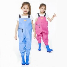 Kinder Brust Watstiefel PVC Wasserfest Hose Gartenleuchte Play Fischen Kleidung