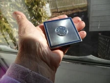 EVENING IN PARIS BOURJOIS POWDER COMPACT METAL WITH BLUE ACCENT... 1930'S 1940'S