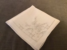 Vintage White Fancy Hankie Embroidery WEDDING BRIDAL EC   