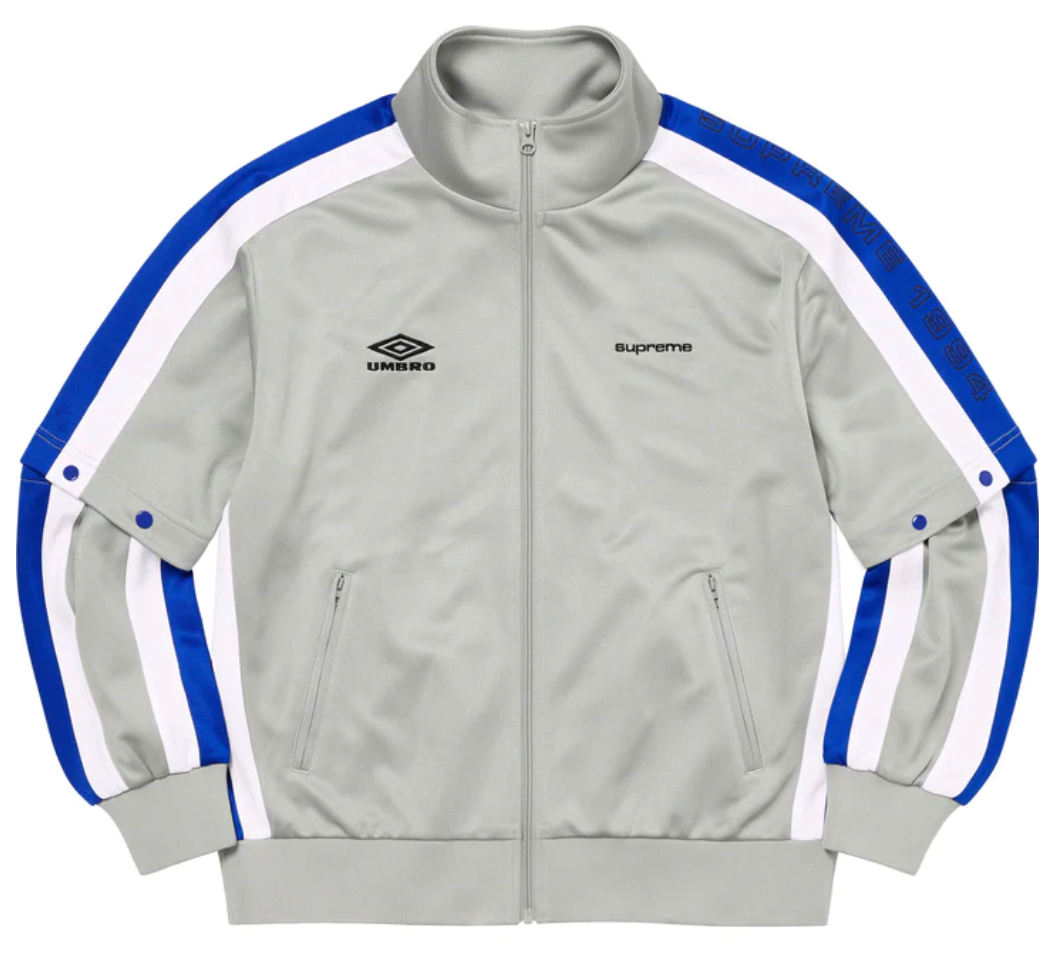 SUPREME UMBRO SNAP SLEEVE JACKET (LARGE) (LIGHT GREY) SS23 SUPREME UMBRO SNAP SLEEVE JACKET (LARGE) (LIGHT GREY) SS23