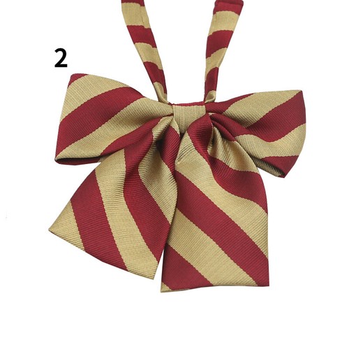 Boys Girl Preppy Stripe Necktie Bow Tie Elastic Student School Uniform Accessory - Picture 3 of 12
