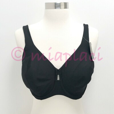NWT Wacoal First Instinct Full Figure Underwire Bra #855280 Black