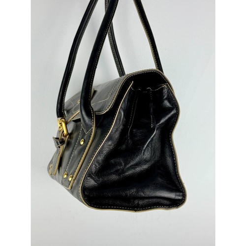MAXX Schultertasche New York 100% echtes Rindsleder schwarz - Bild 3 von 15