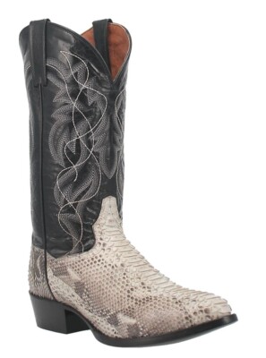 DAN POST MENS GENUINE PYTHON SNAKESKIN NATURAL COWBOY BOOTS 12 D  DP3036 NEW