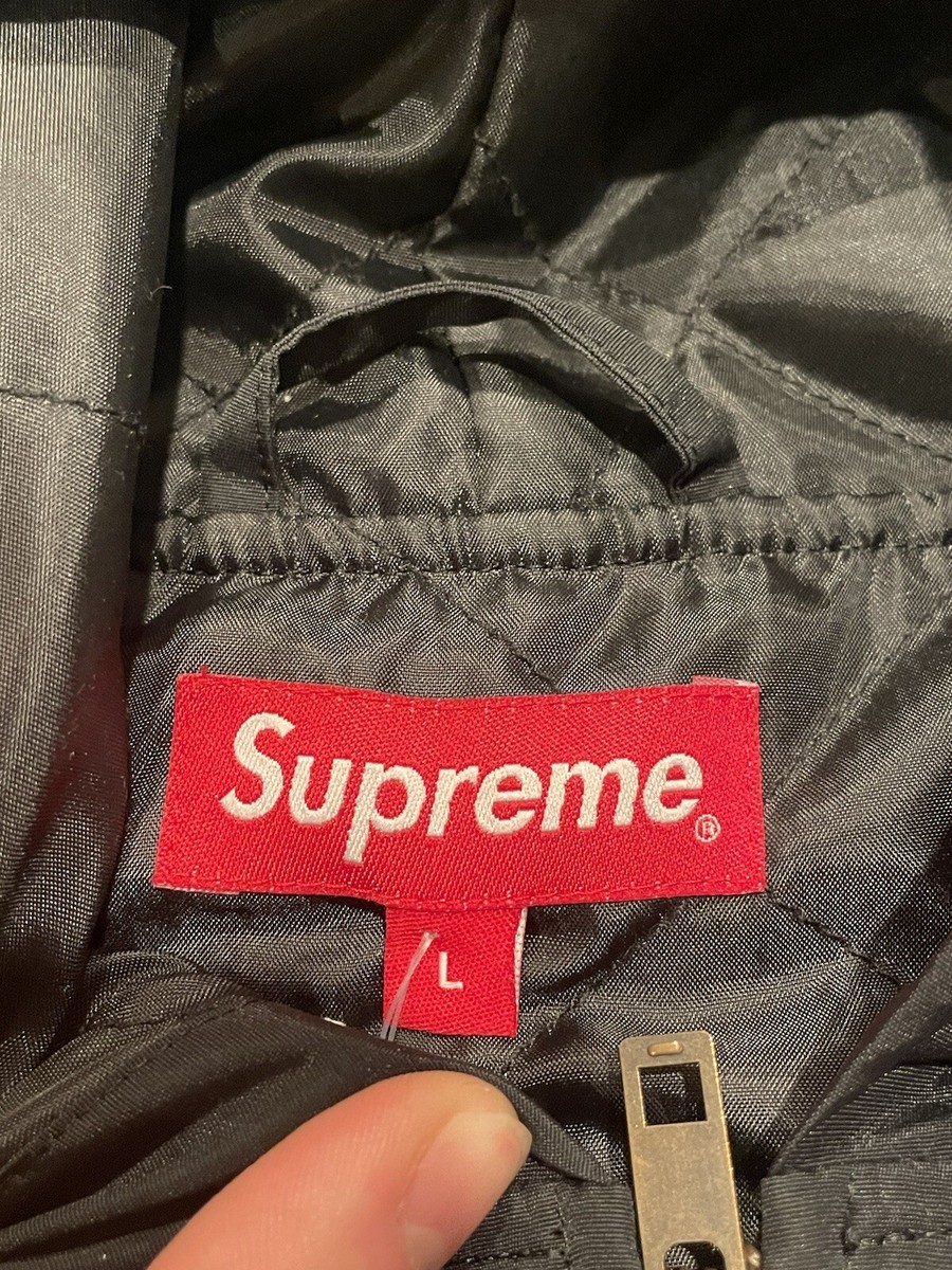 SUPREME Cheetah Print Hooded Station Jacket BLACK Size Large SUPREME Cheetah Print Hooded Station Jacket BLACK Size Large