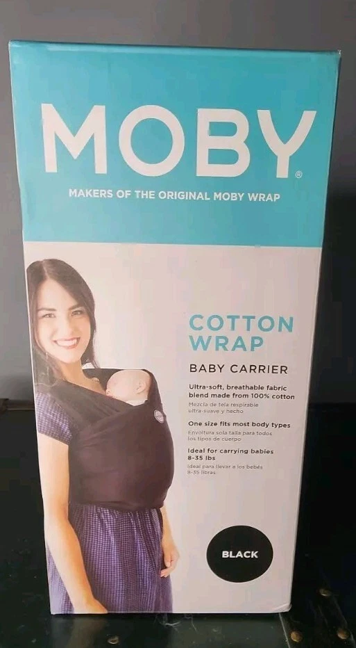 Moby - 100% cotton wrap baby carrier in black