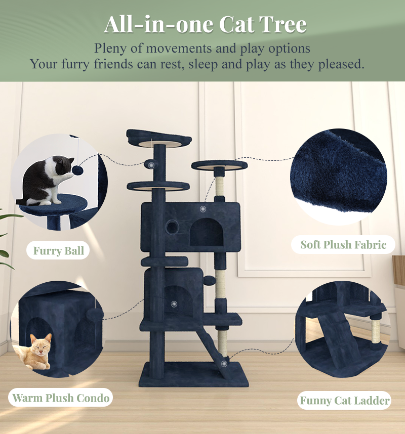 BestPet 54in Cat Tree Tower with Cat Scratching Posts Stand House Cat