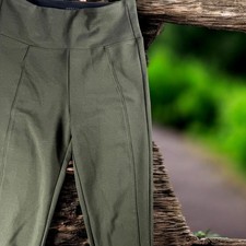 Spanx Assets Olive Leggings Women M High Waist Pants Polyester Rayon Elastane