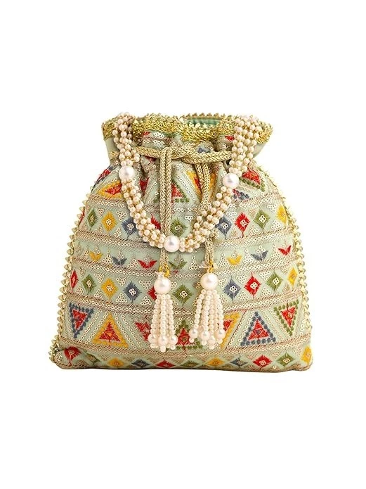 Handmade potli bag Embroidered Women Potli Bag Traditional Indian Gift pack of 1