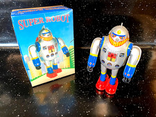 Super Robot Tin Litho X-25 Wind-Up 8" Tall MS 417 Key Included WORKS