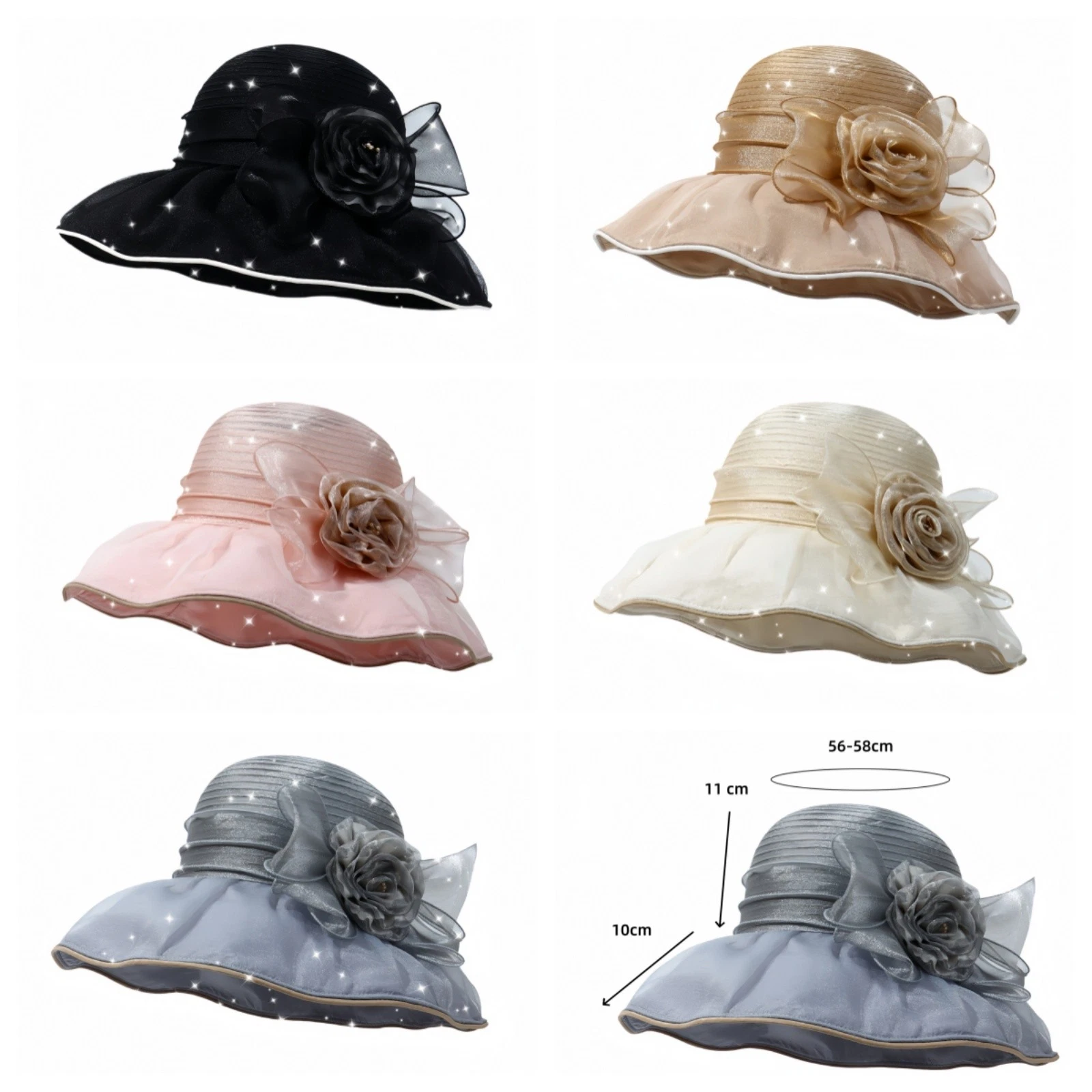Women's Sun Hat UV Protection Wide Brim Organza Summer Beach Hat Foldable Cap
Opens in a new window