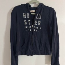 Hollister-co Women's Navy and Blue Hoodie
