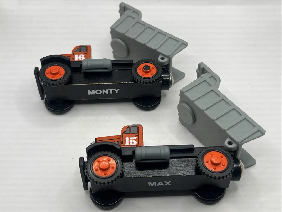 Thomas & Friends Wooden Railway Train MAX & MONTY DUMP TRUCKS 2003 EUC - Image 4 of 4